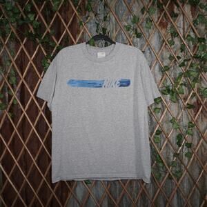 Large - Vintage Y2K Nike spell out logo stripe 2000s t-shirt